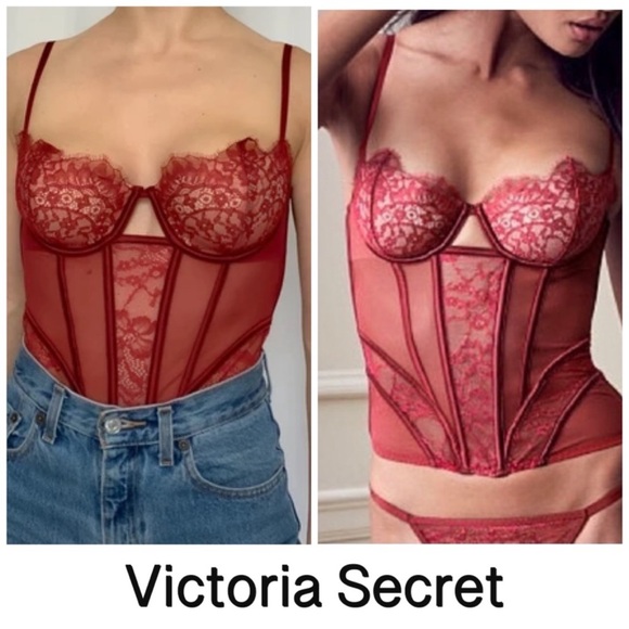 Victoria’s Secret Beautiful Sexy Lace Corset Bustier Size 32D - Picture 10 of 11